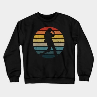 Breakdance Dancer Silhouette On A Distressed Retro Sunset print Crewneck Sweatshirt